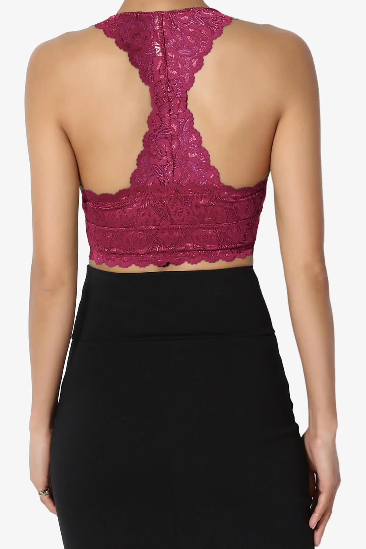 Baja Padded Lace Crop Tank Top PLUS