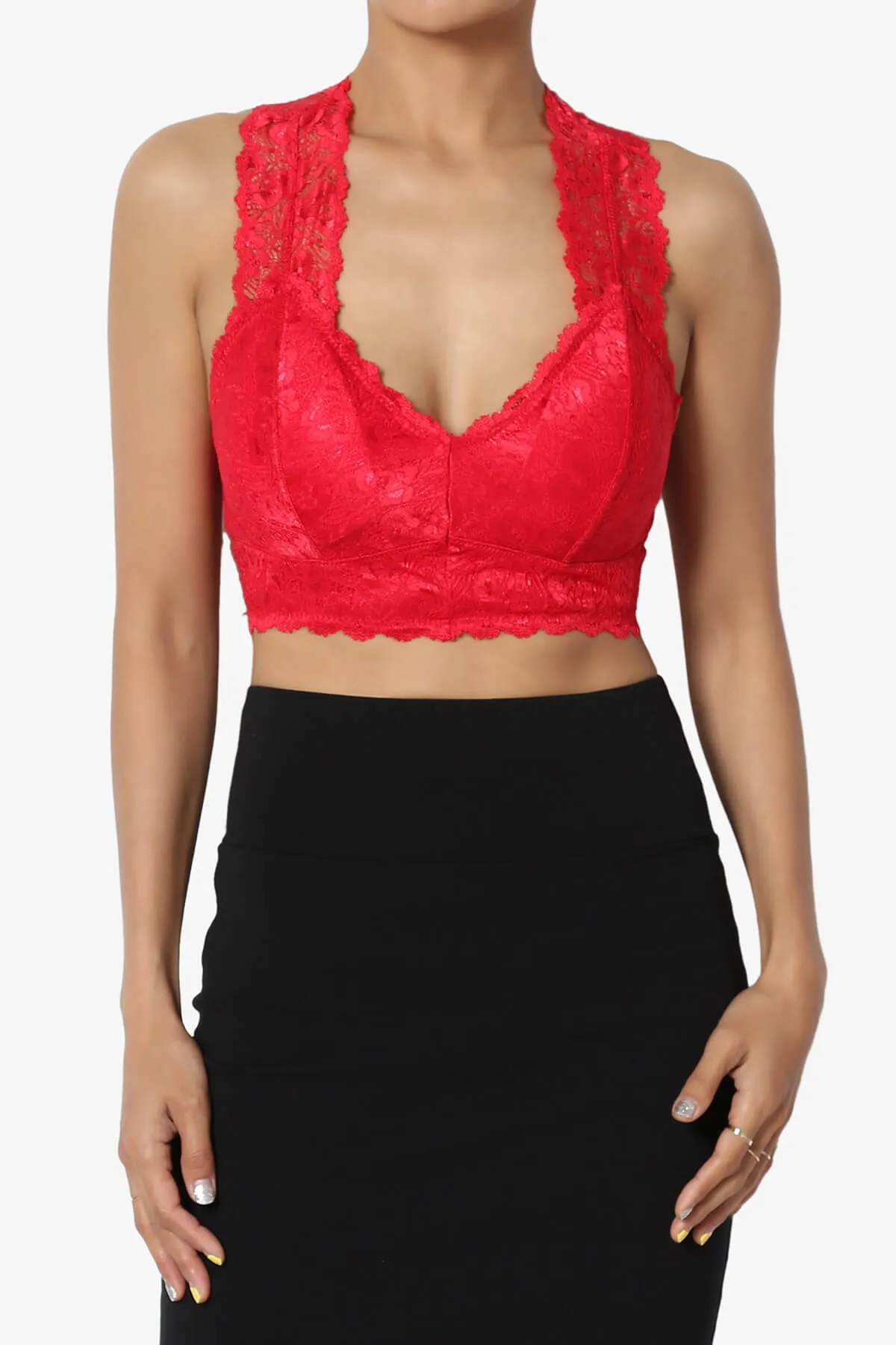 Baja Padded Lace Crop Tank Top PLUS