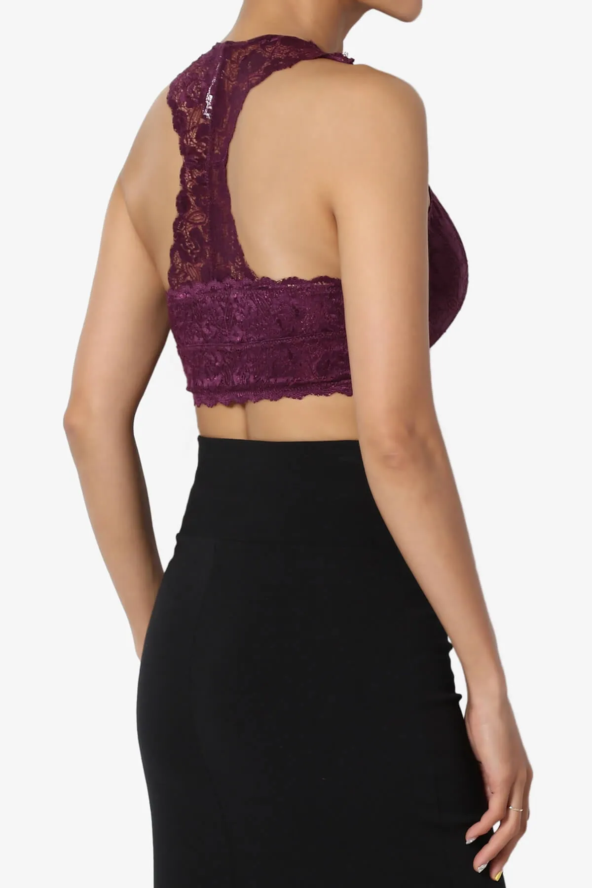 Baja Padded Lace Crop Tank Top PLUS