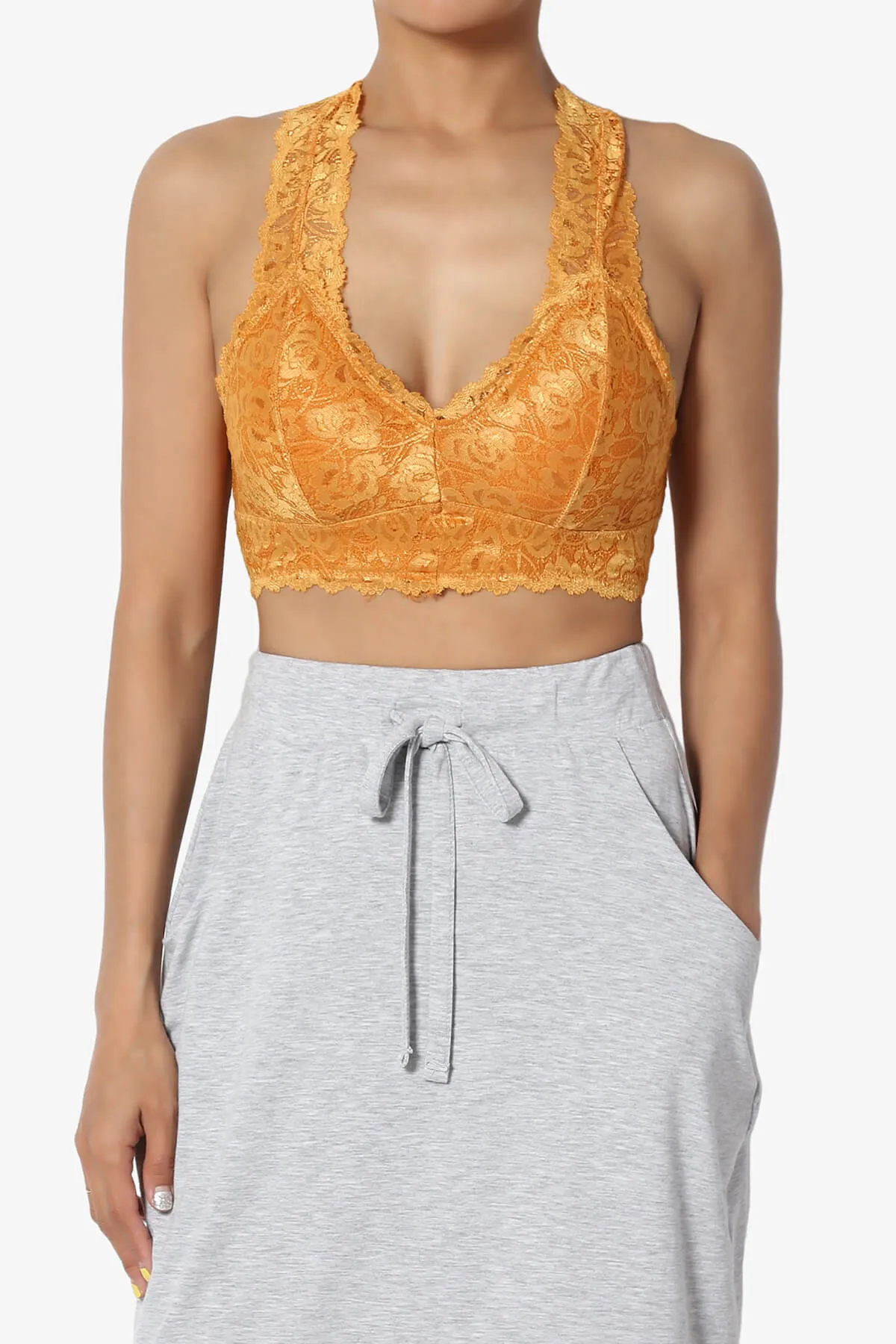 Baja Padded Lace Crop Tank Top PLUS