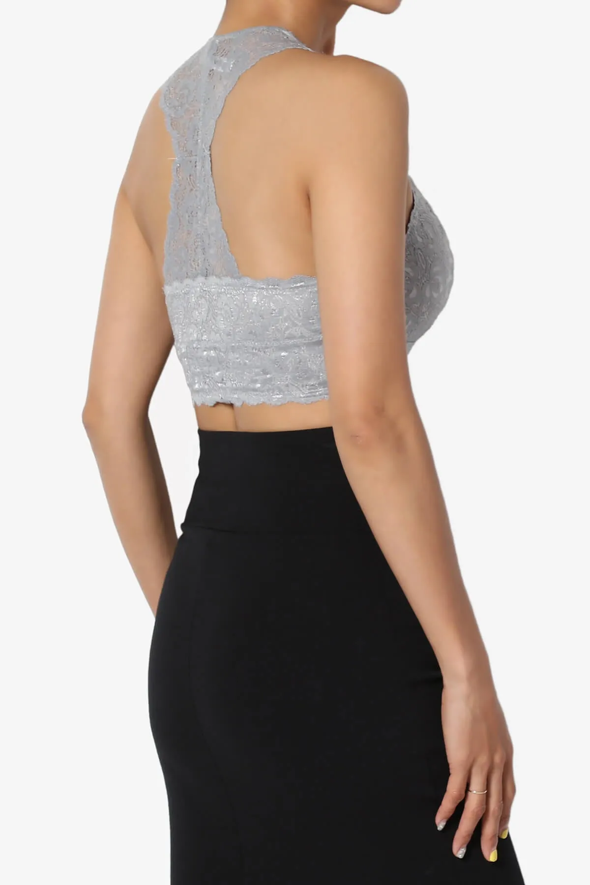 Baja Padded Lace Crop Tank Top PLUS