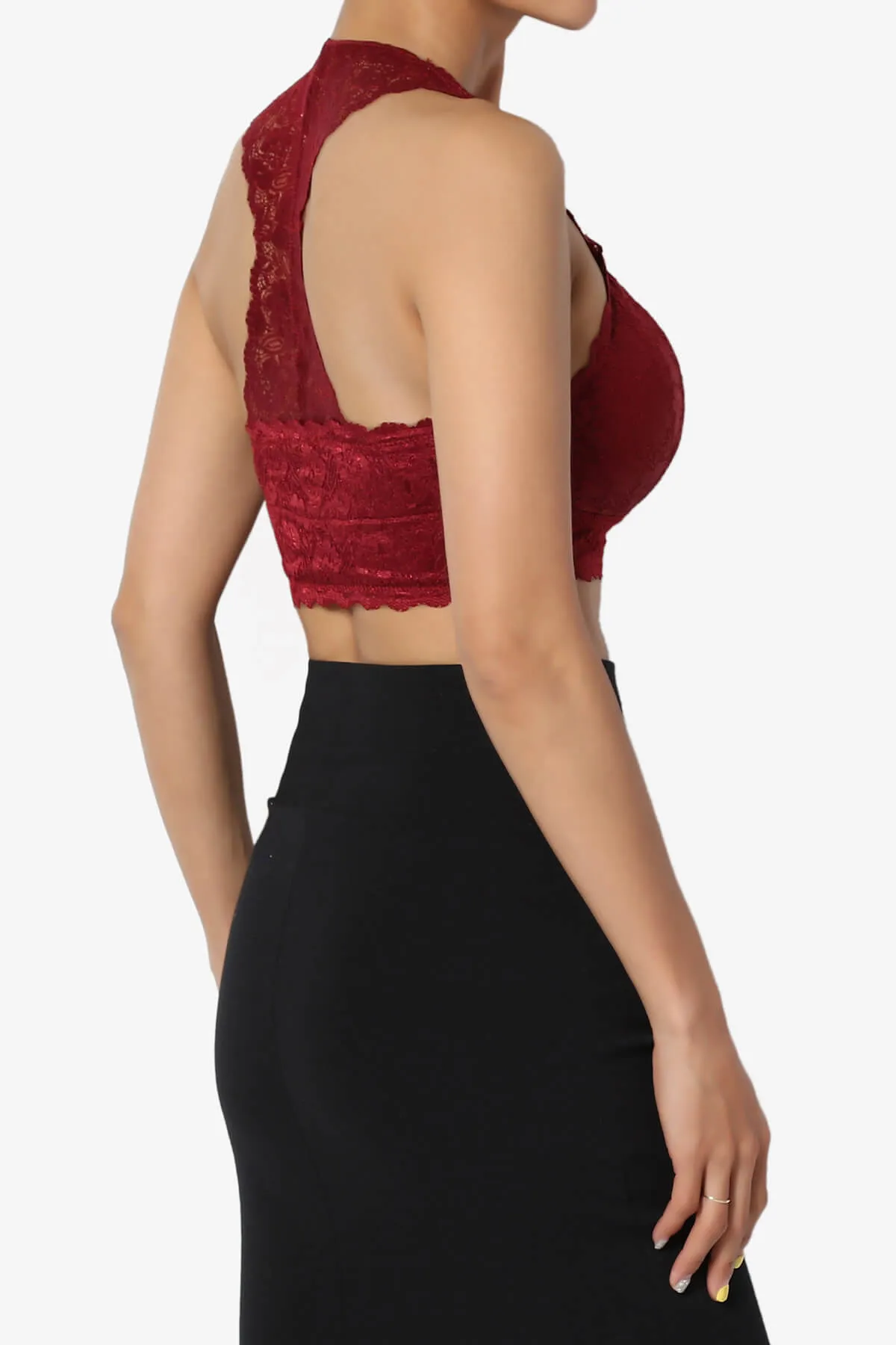 Baja Padded Lace Crop Tank Top PLUS