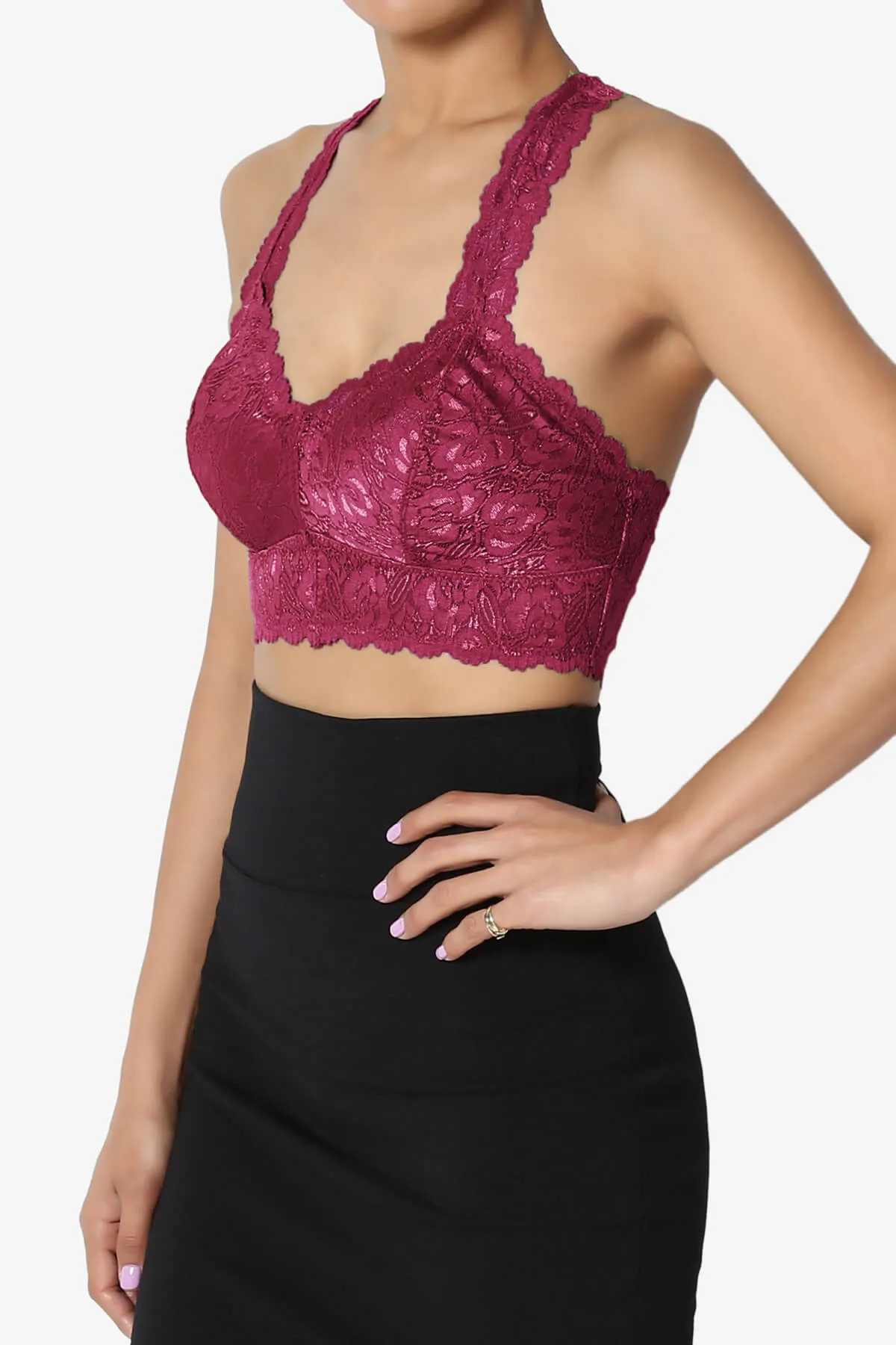 Baja Padded Lace Crop Tank Top PLUS