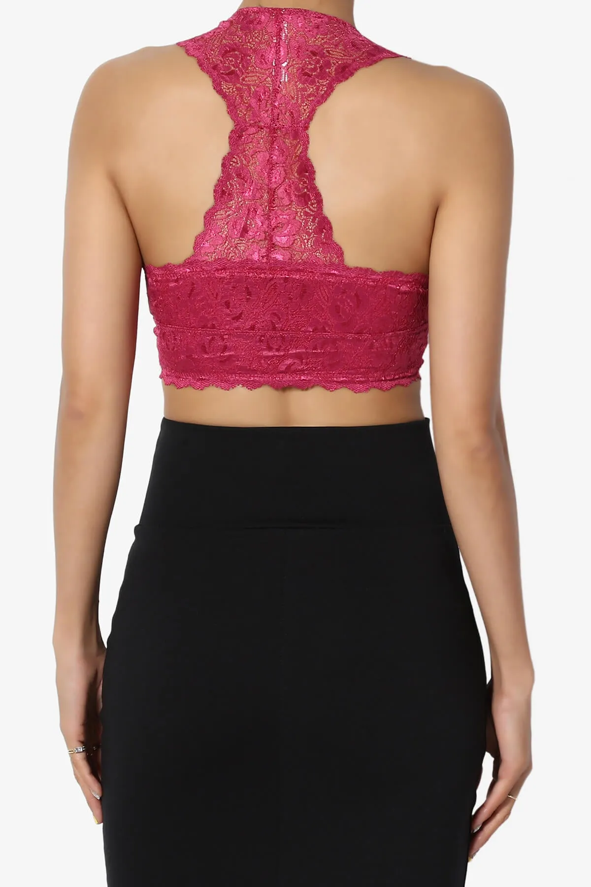 Baja Padded Lace Crop Tank Top PLUS