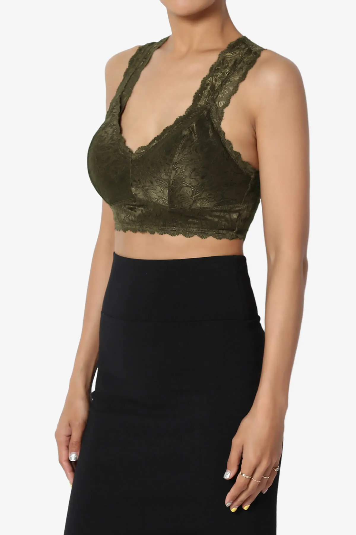 Baja Padded Lace Crop Tank Top PLUS