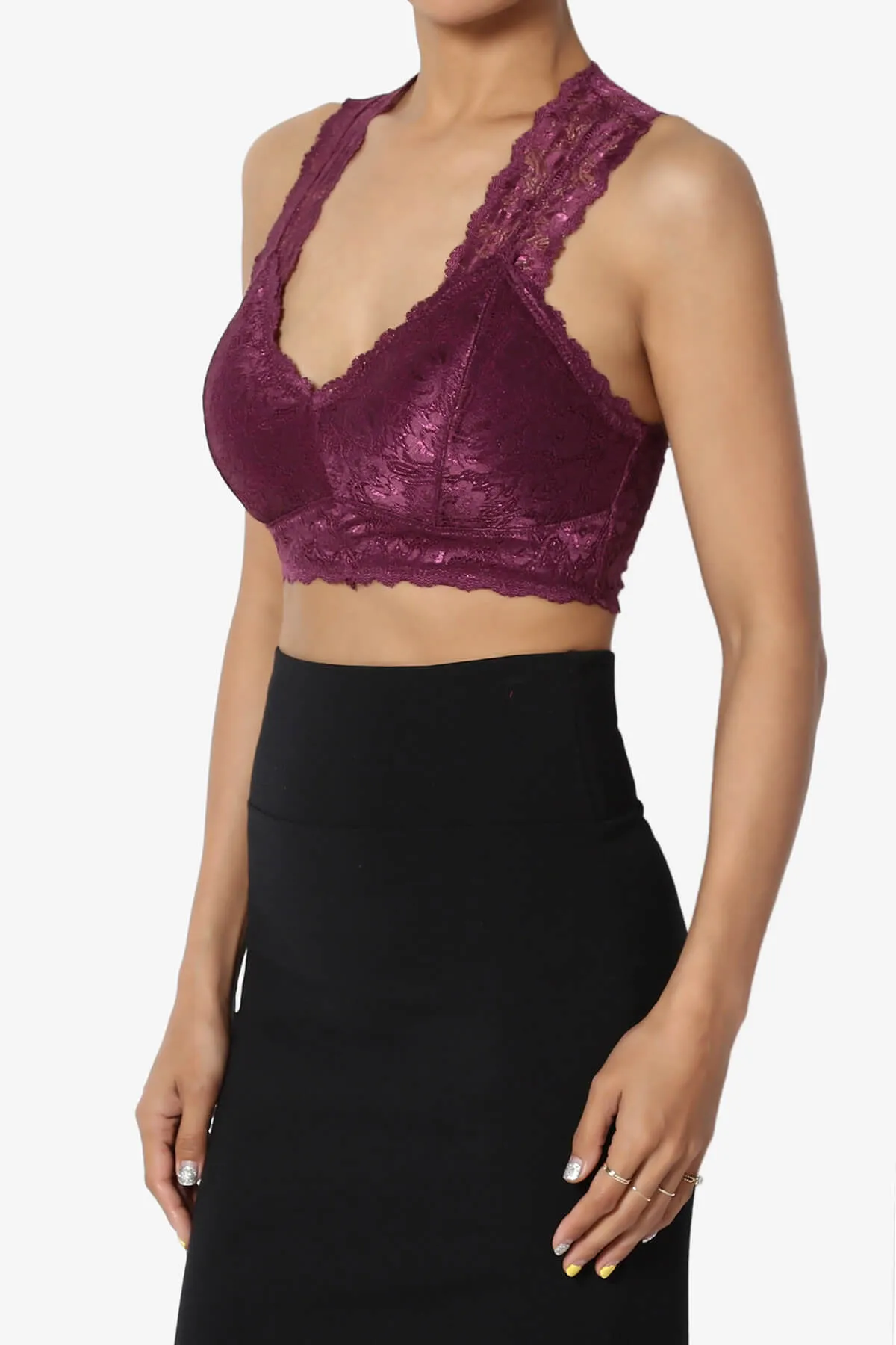 Baja Padded Lace Crop Tank Top PLUS