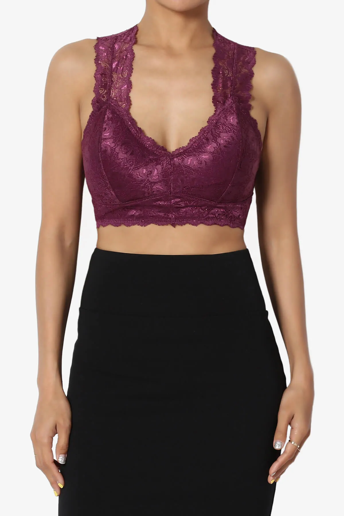 Baja Padded Lace Crop Tank Top PLUS