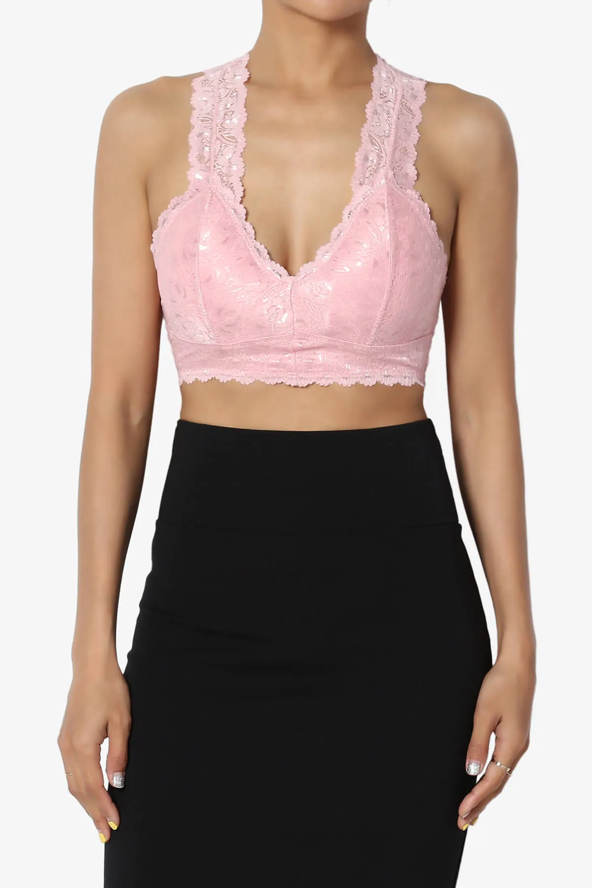 Baja Padded Lace Crop Tank Top PLUS
