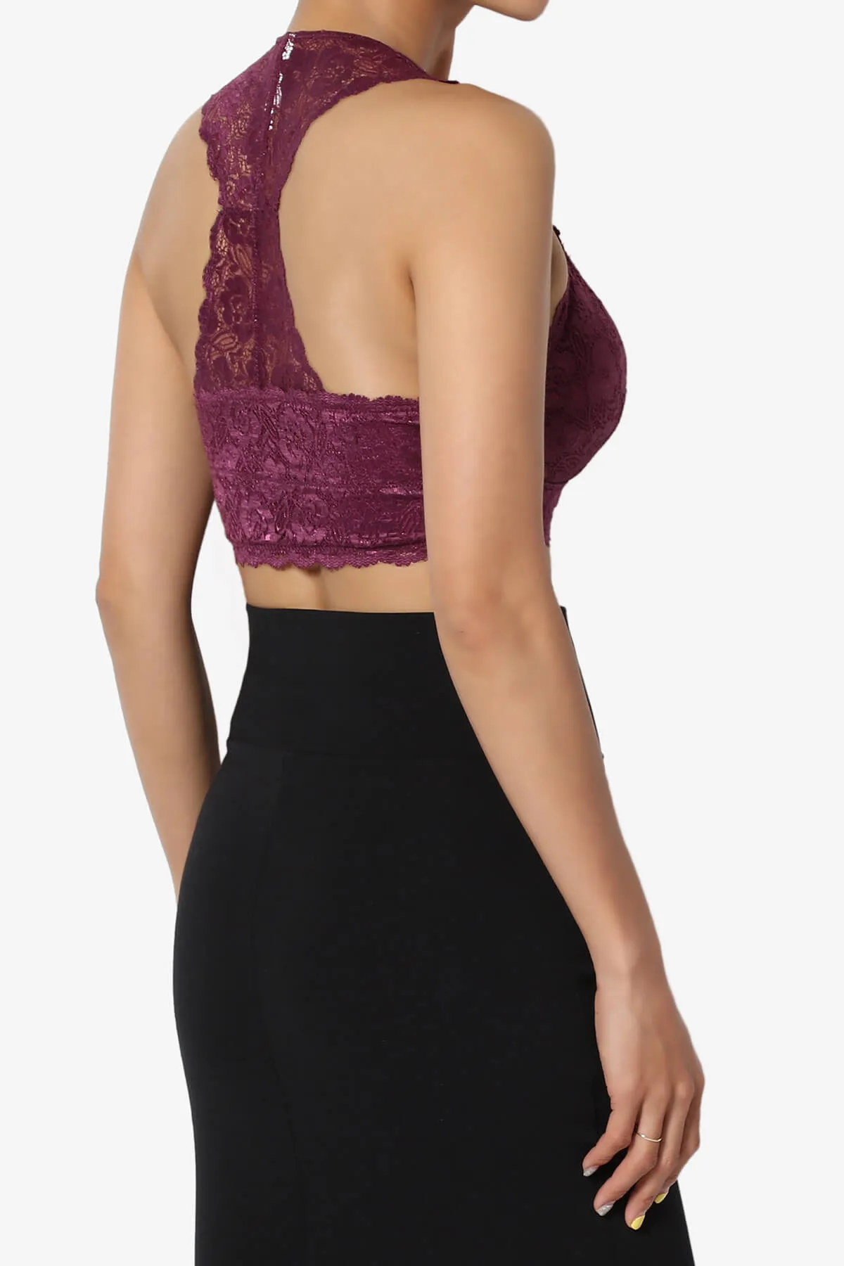 Baja Padded Lace Crop Tank Top PLUS