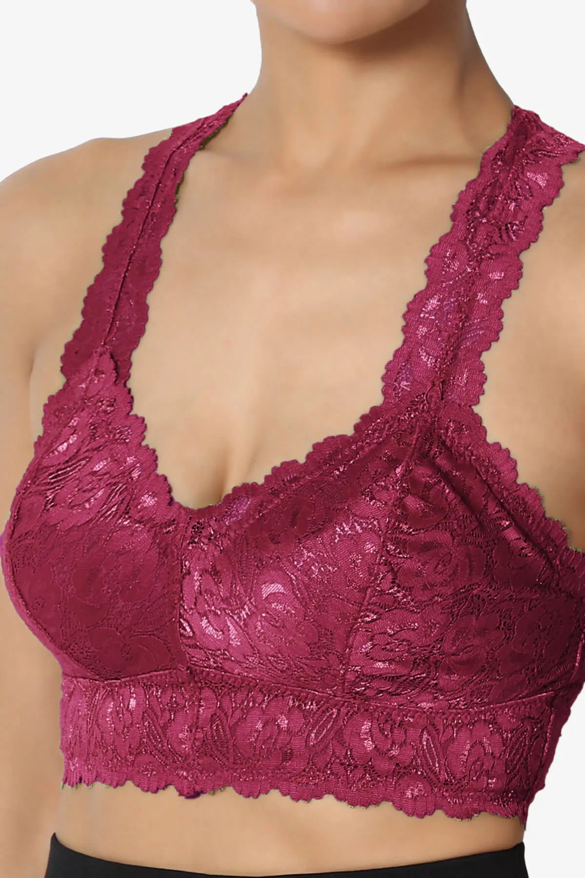 Baja Padded Lace Crop Tank Top PLUS