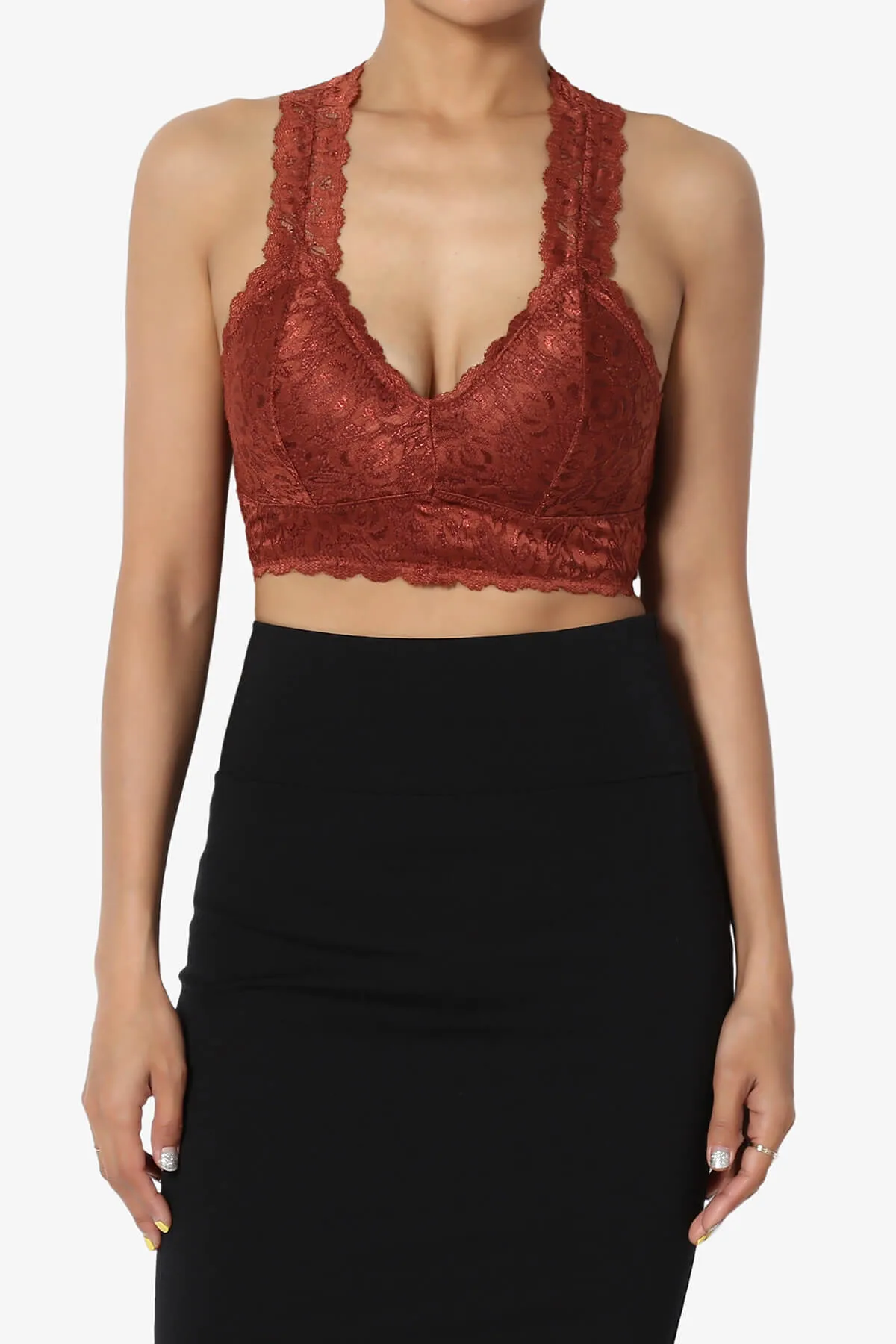 Baja Padded Lace Crop Tank Top PLUS