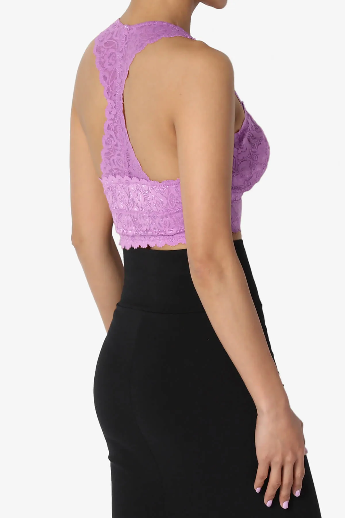 Baja Padded Lace Crop Tank Top PLUS