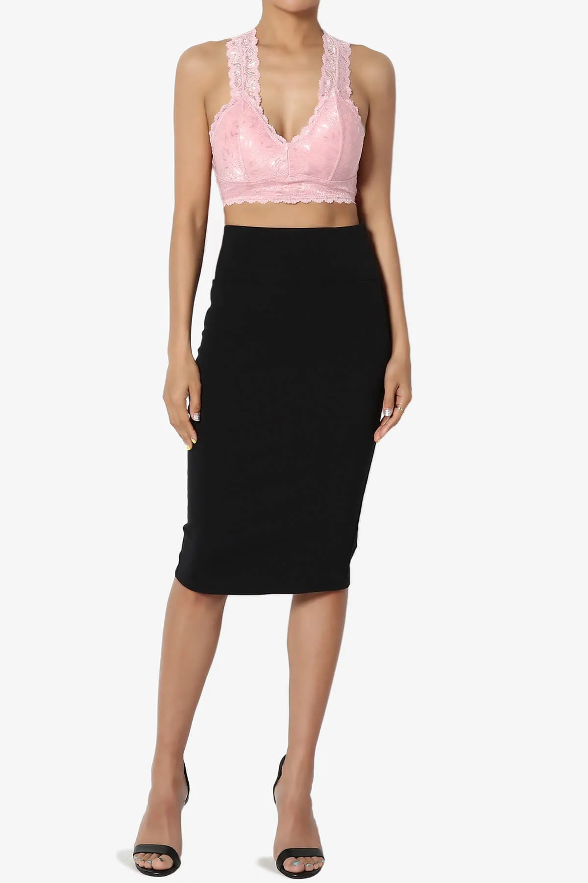 Baja Padded Lace Crop Tank Top PLUS