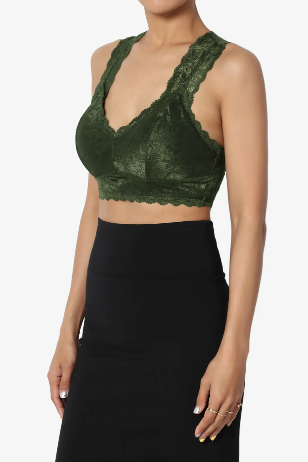 Baja Padded Lace Crop Tank Top PLUS