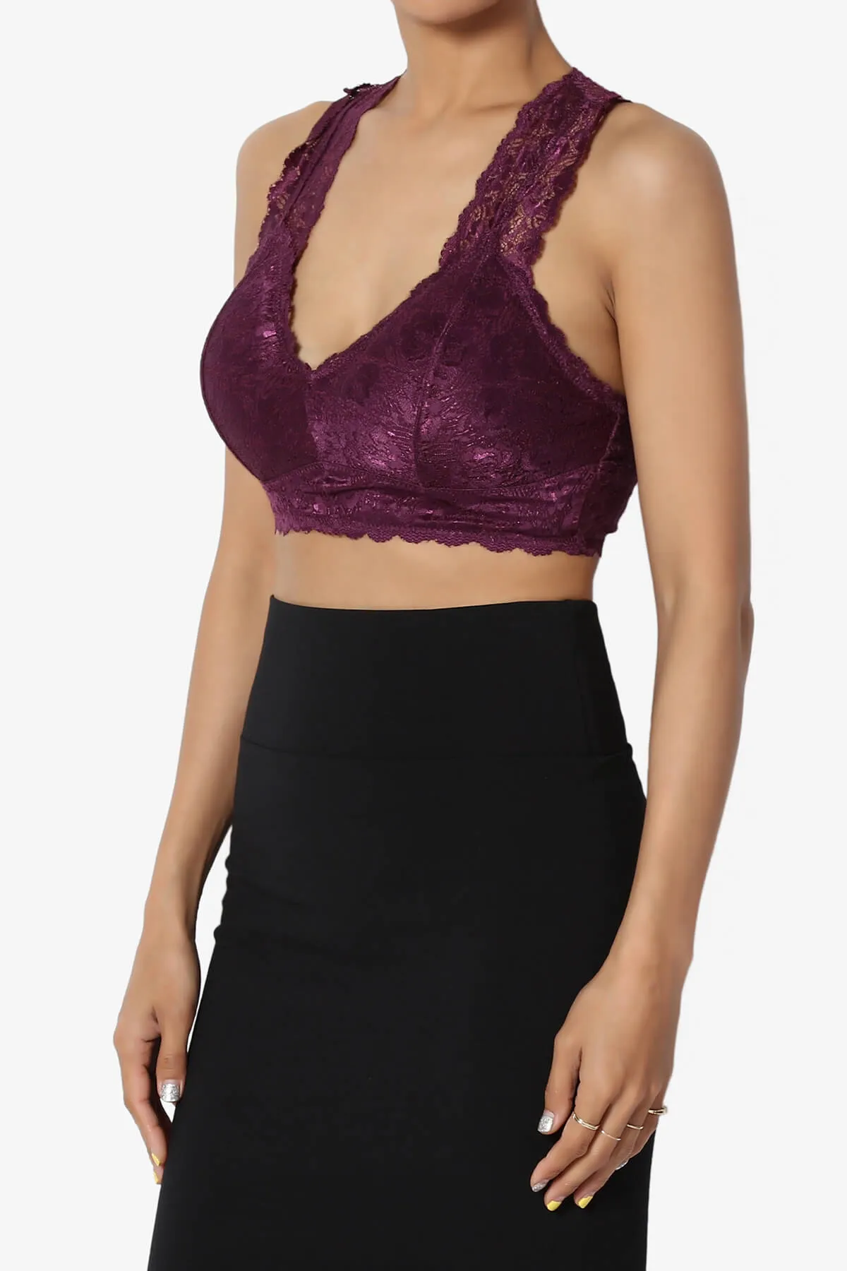 Baja Padded Lace Crop Tank Top PLUS