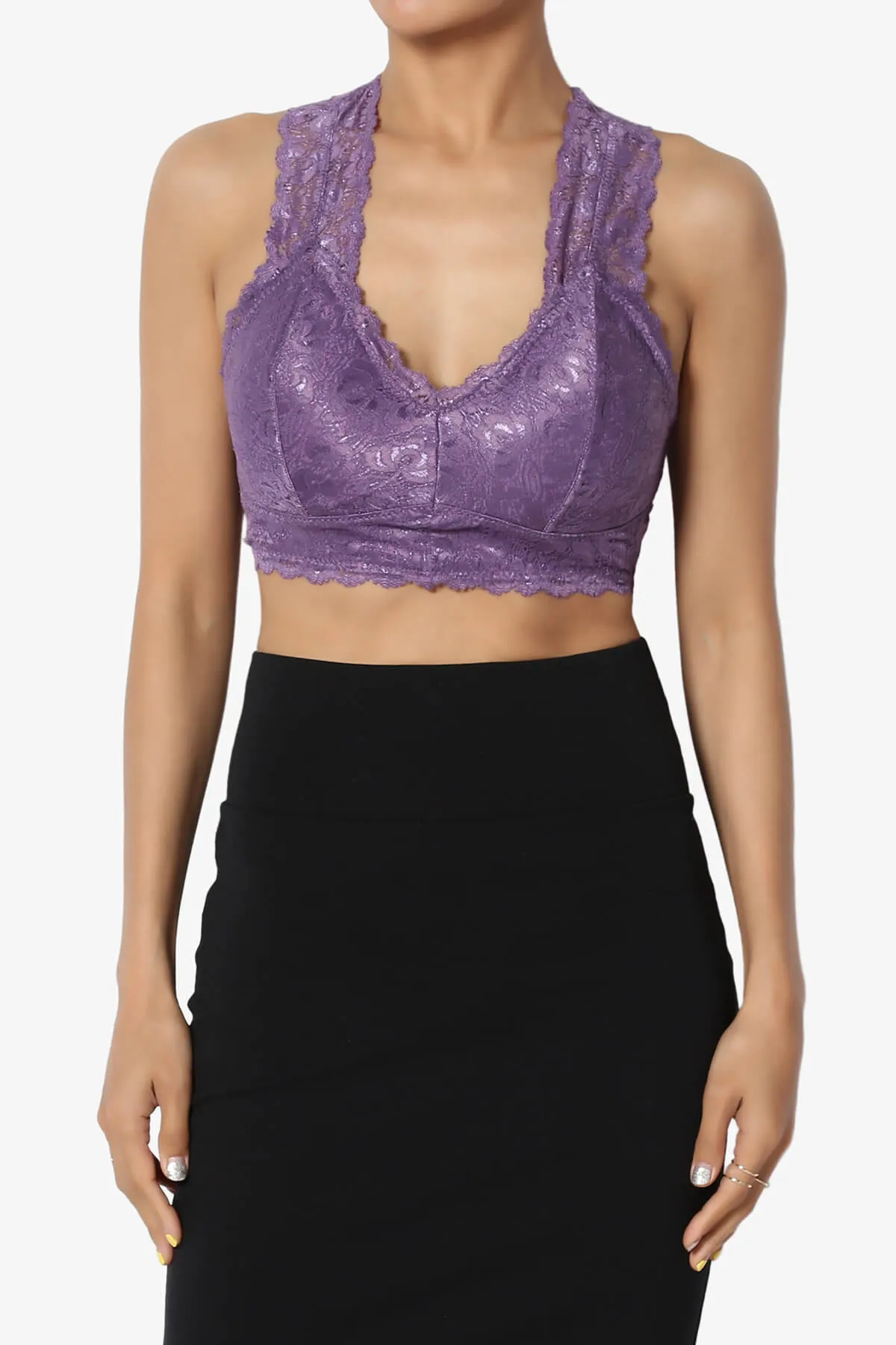 Baja Padded Lace Crop Tank Top PLUS