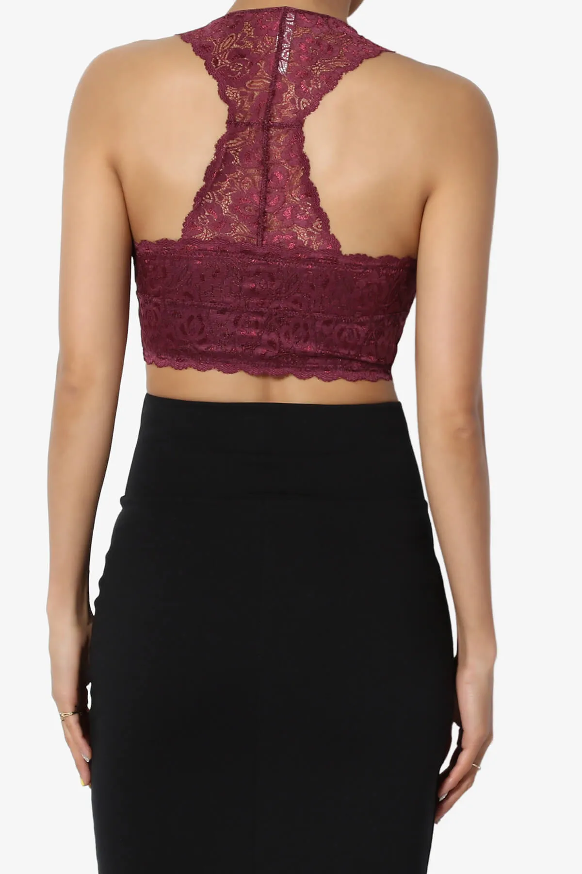 Baja Padded Lace Crop Tank Top PLUS