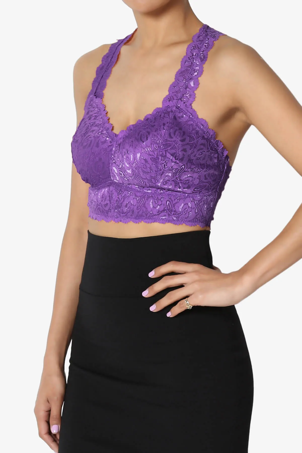 Baja Padded Lace Crop Tank Top PLUS