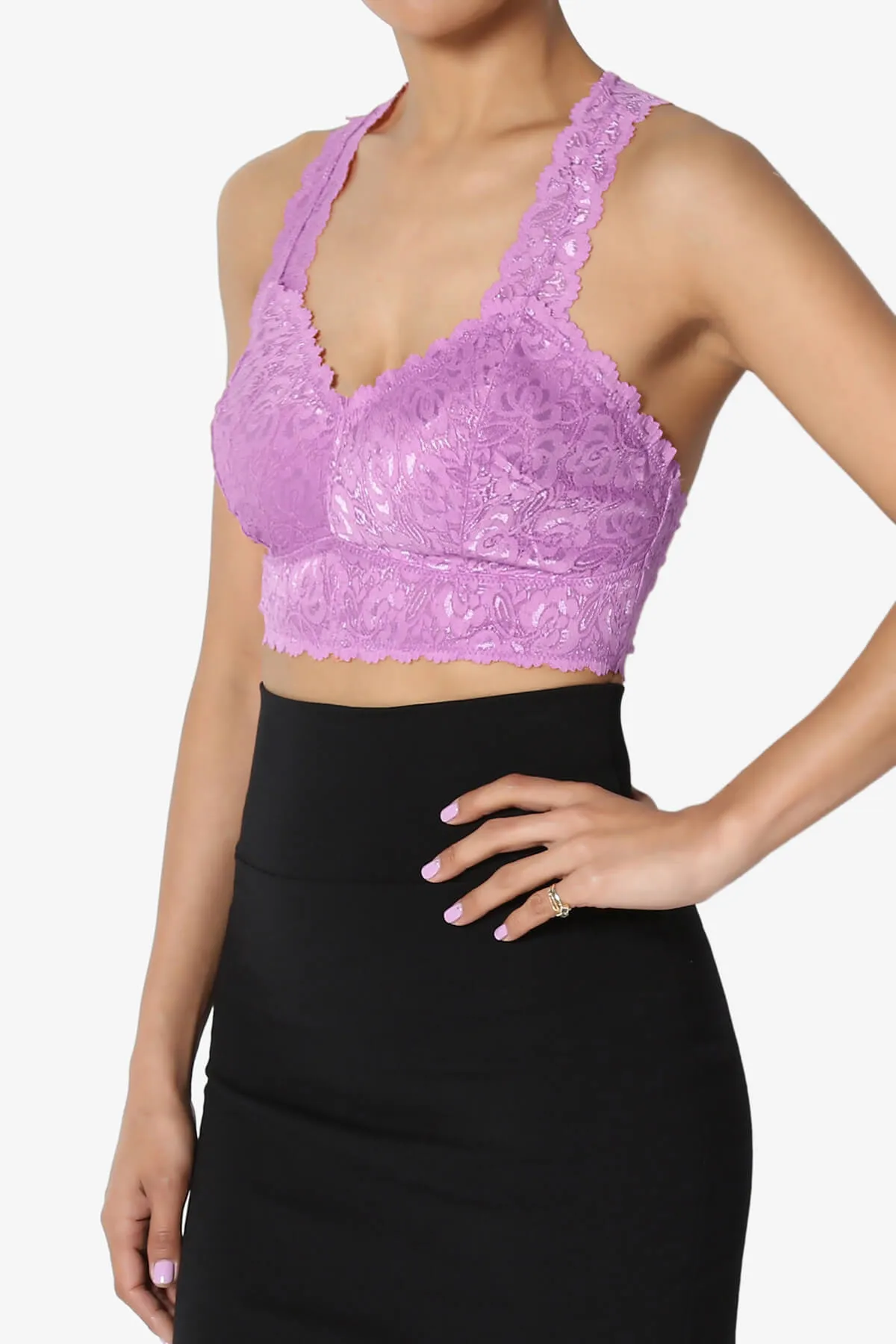 Baja Padded Lace Crop Tank Top PLUS
