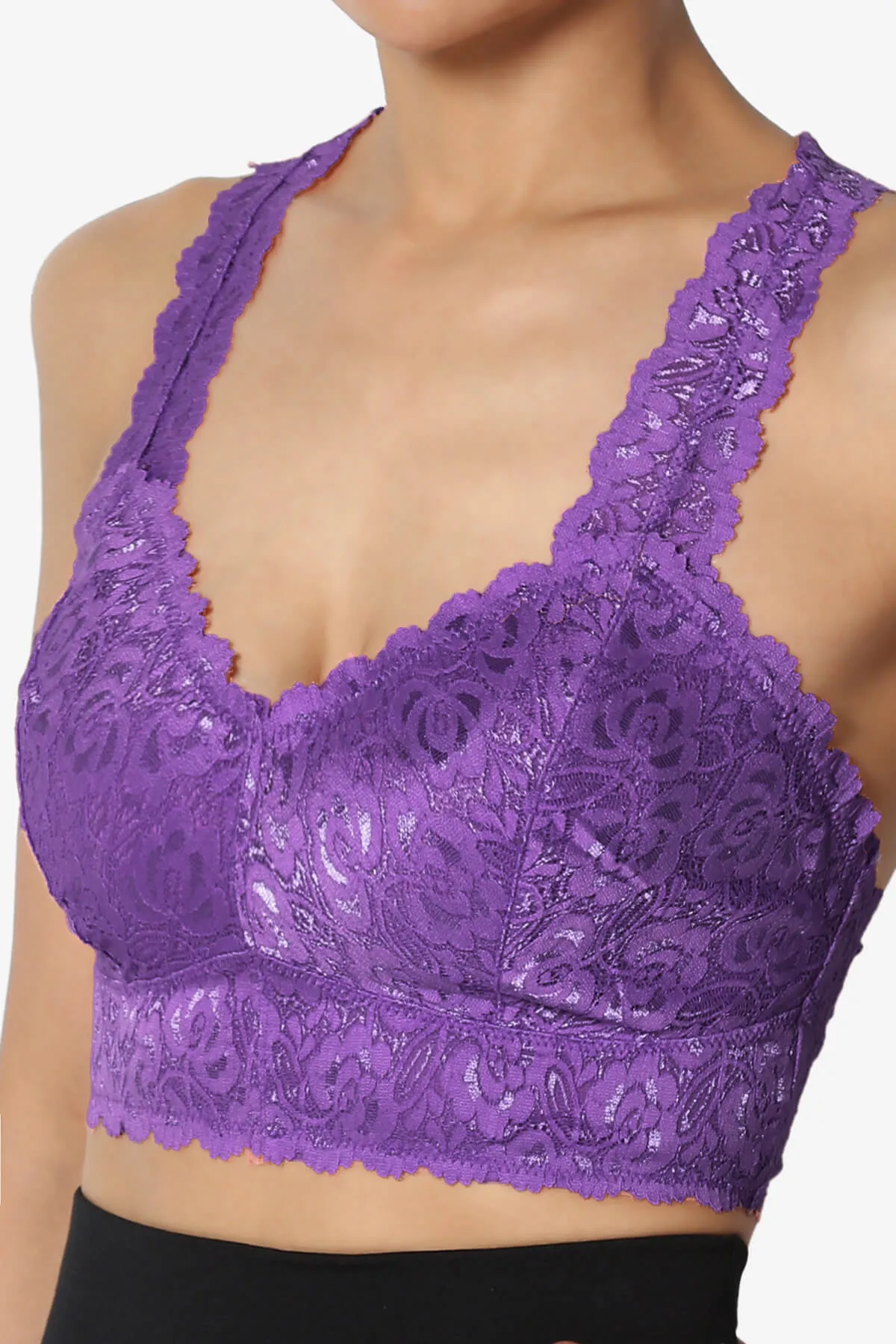 Baja Padded Lace Crop Tank Top PLUS