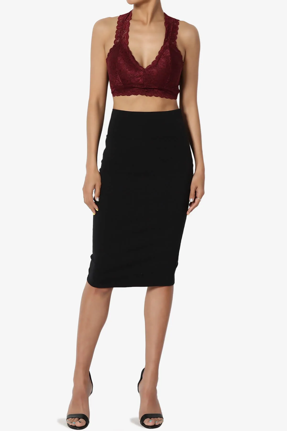 Baja Padded Lace Crop Tank Top PLUS