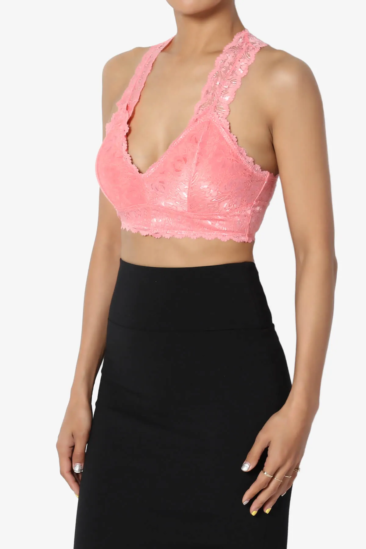 Baja Padded Lace Crop Tank Top PLUS