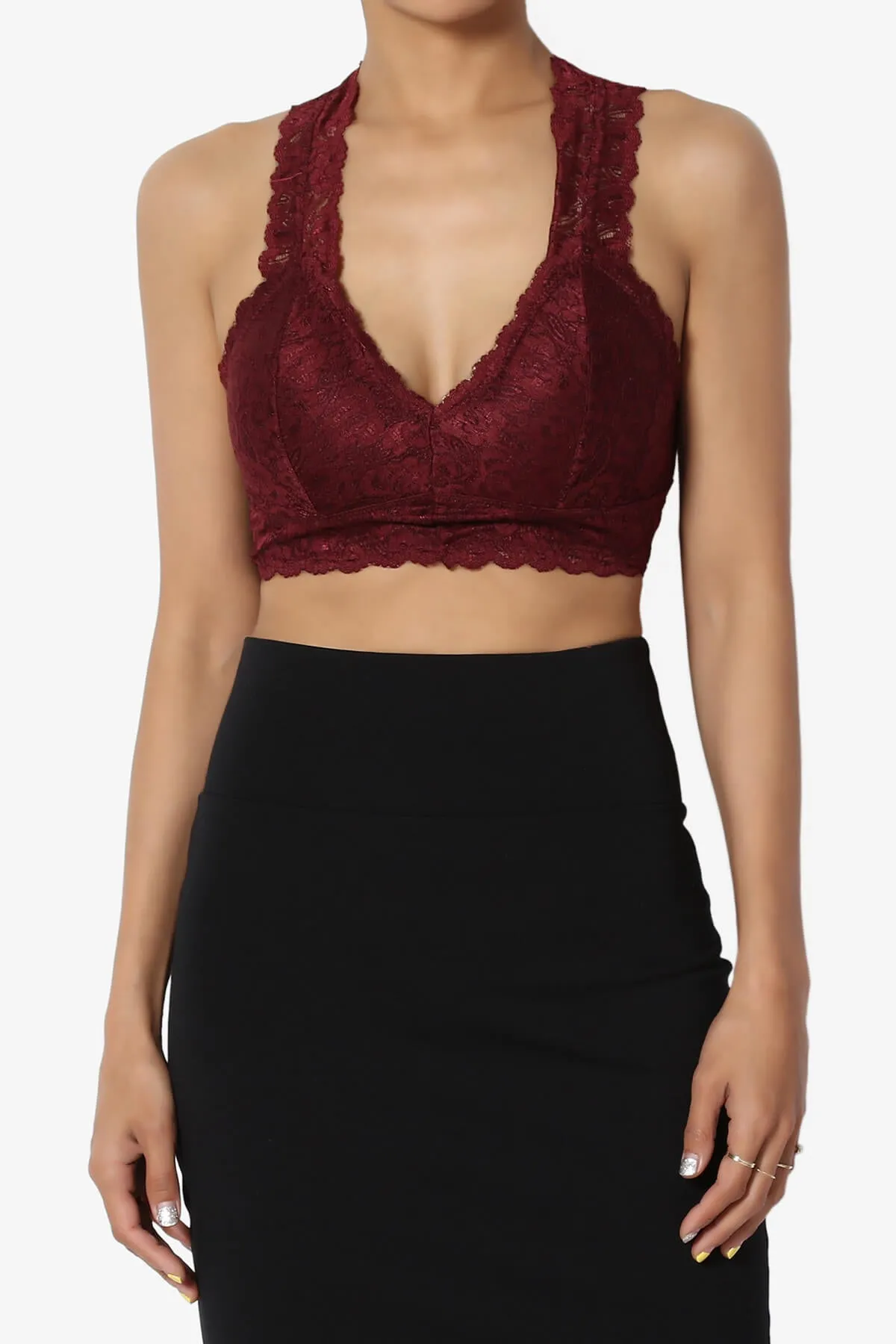 Baja Padded Lace Crop Tank Top PLUS