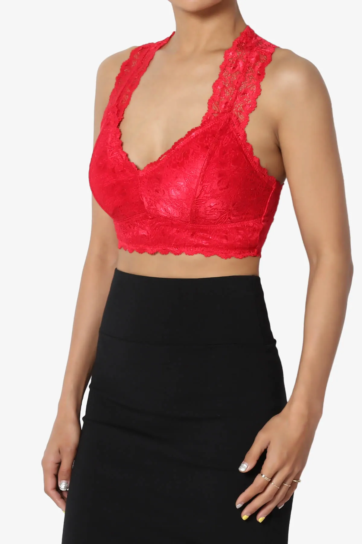 Baja Padded Lace Crop Tank Top PLUS
