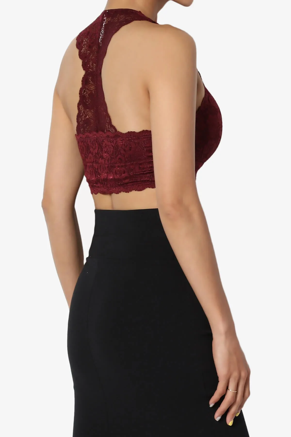 Baja Padded Lace Crop Tank Top PLUS