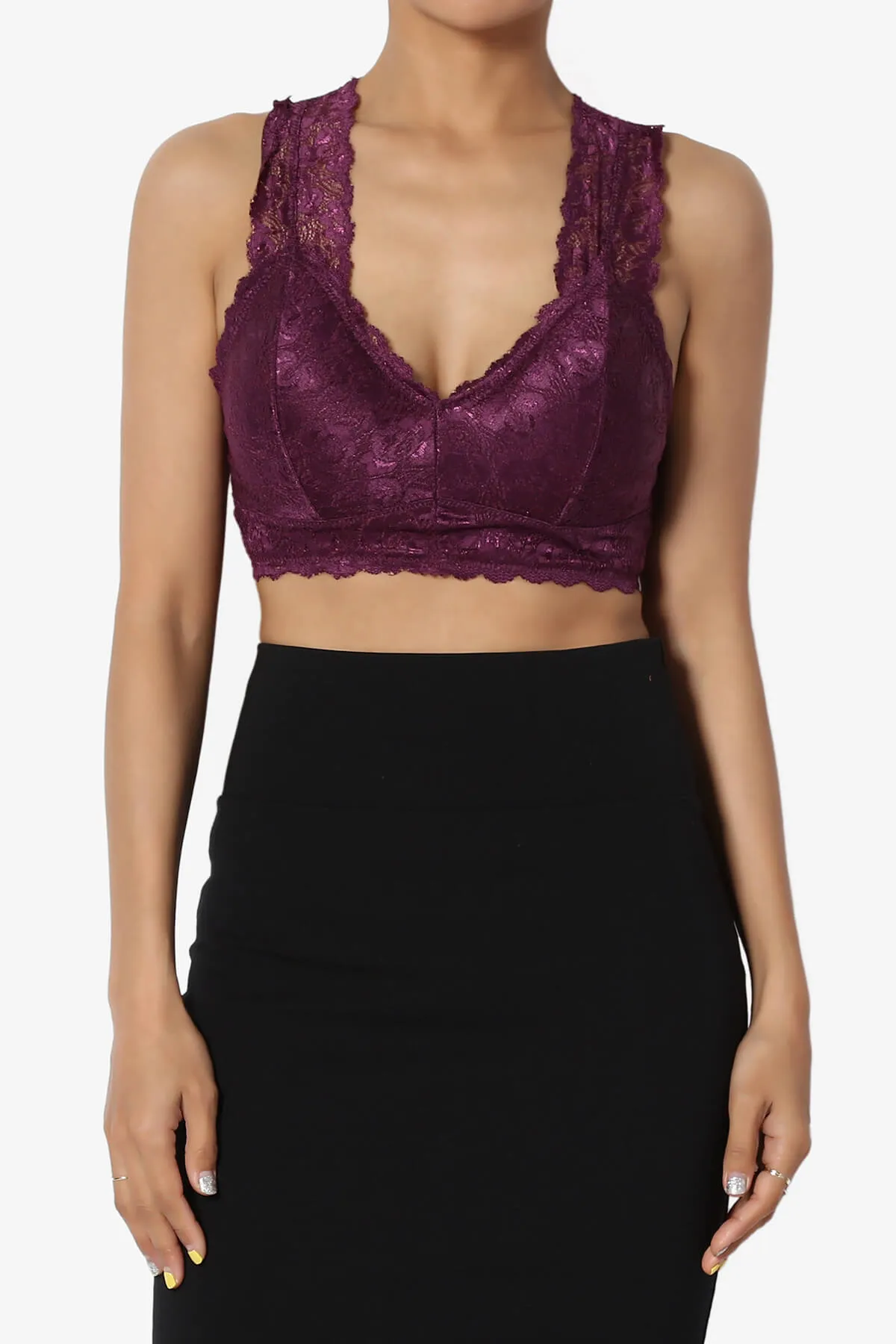 Baja Padded Lace Crop Tank Top PLUS