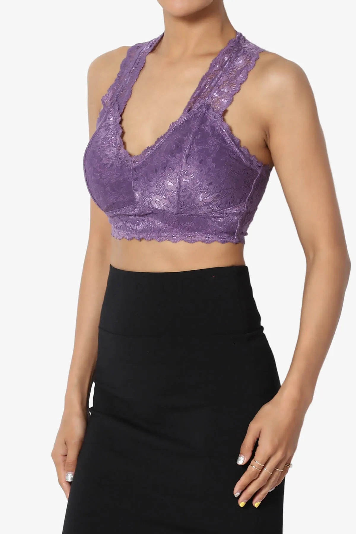 Baja Padded Lace Crop Tank Top PLUS