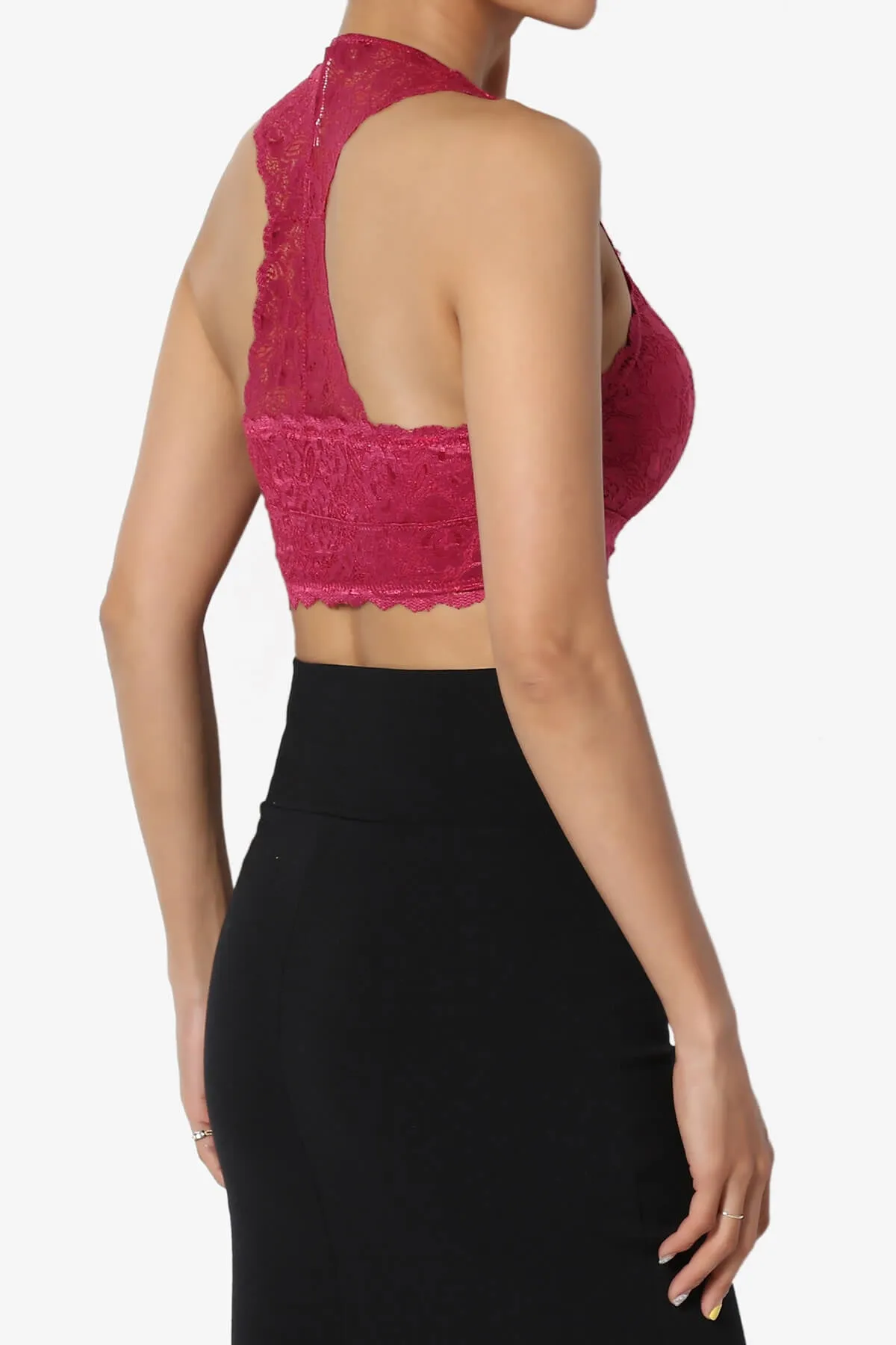 Baja Padded Lace Crop Tank Top PLUS