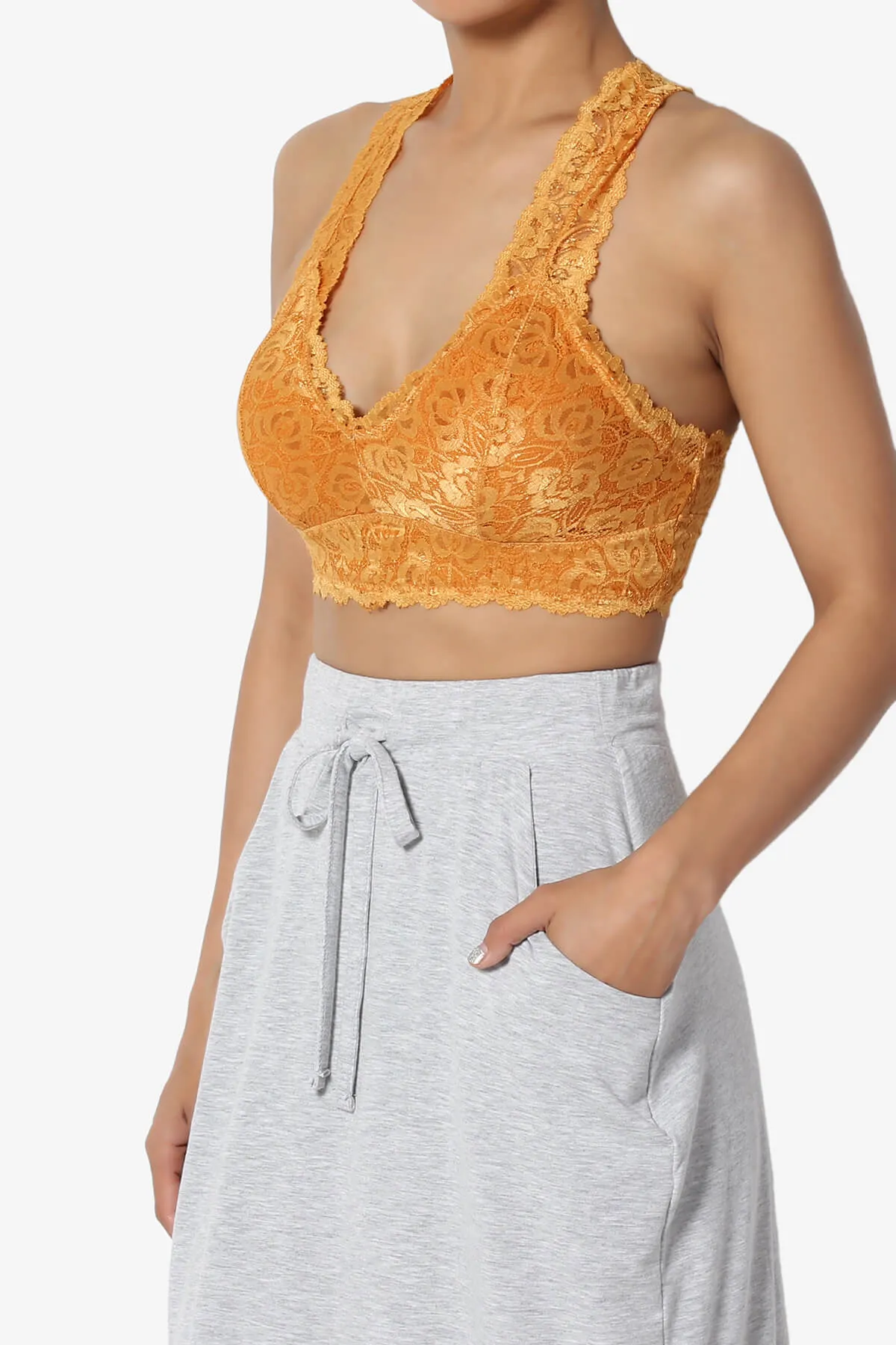 Baja Padded Lace Crop Tank Top PLUS