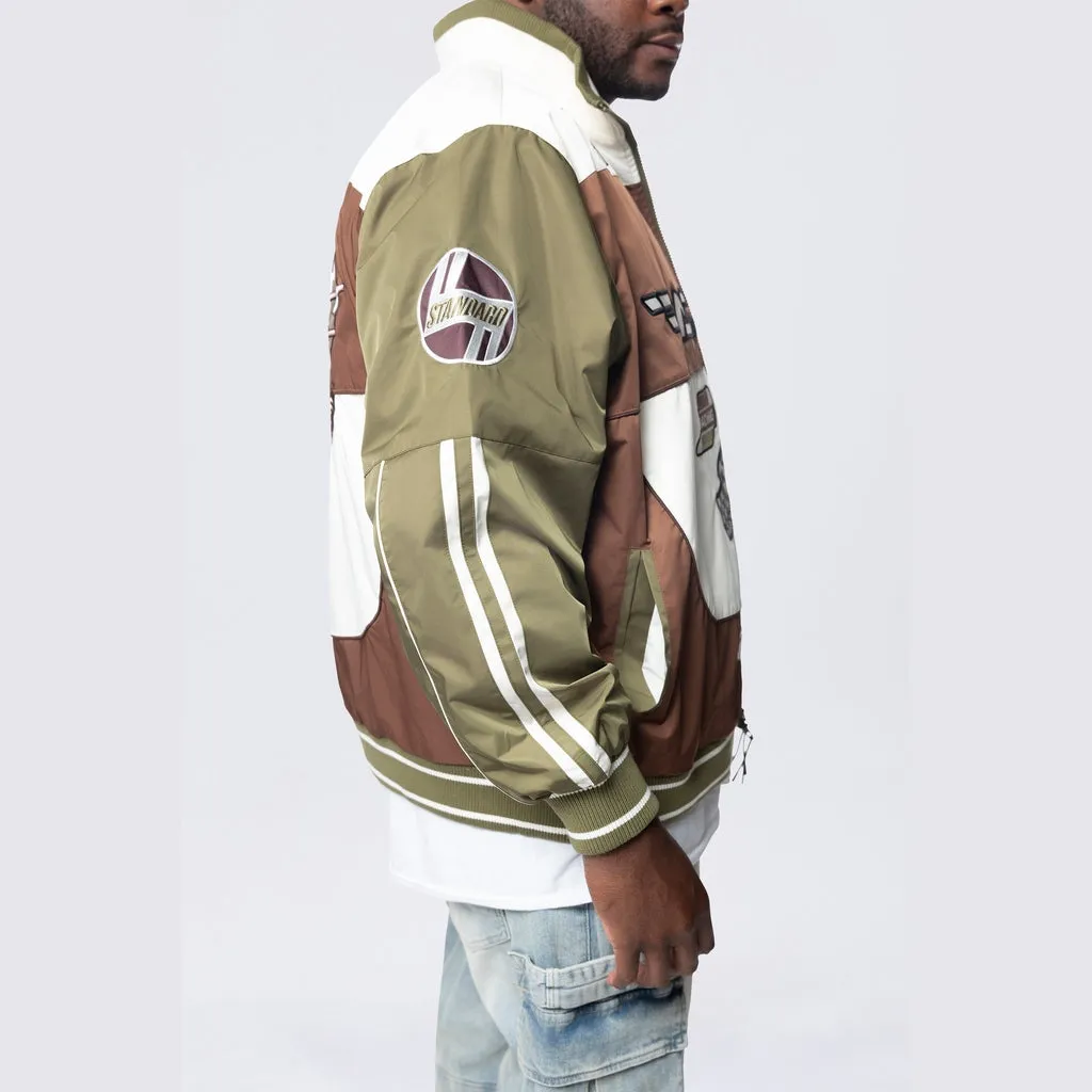 Big and Tall - Racing Windbreaker Jacket - Bison