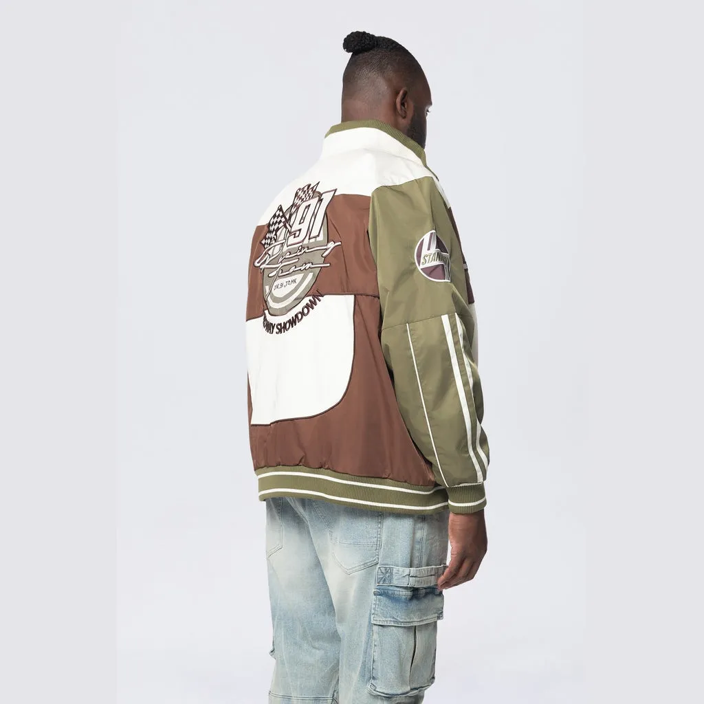 Big and Tall - Racing Windbreaker Jacket - Bison
