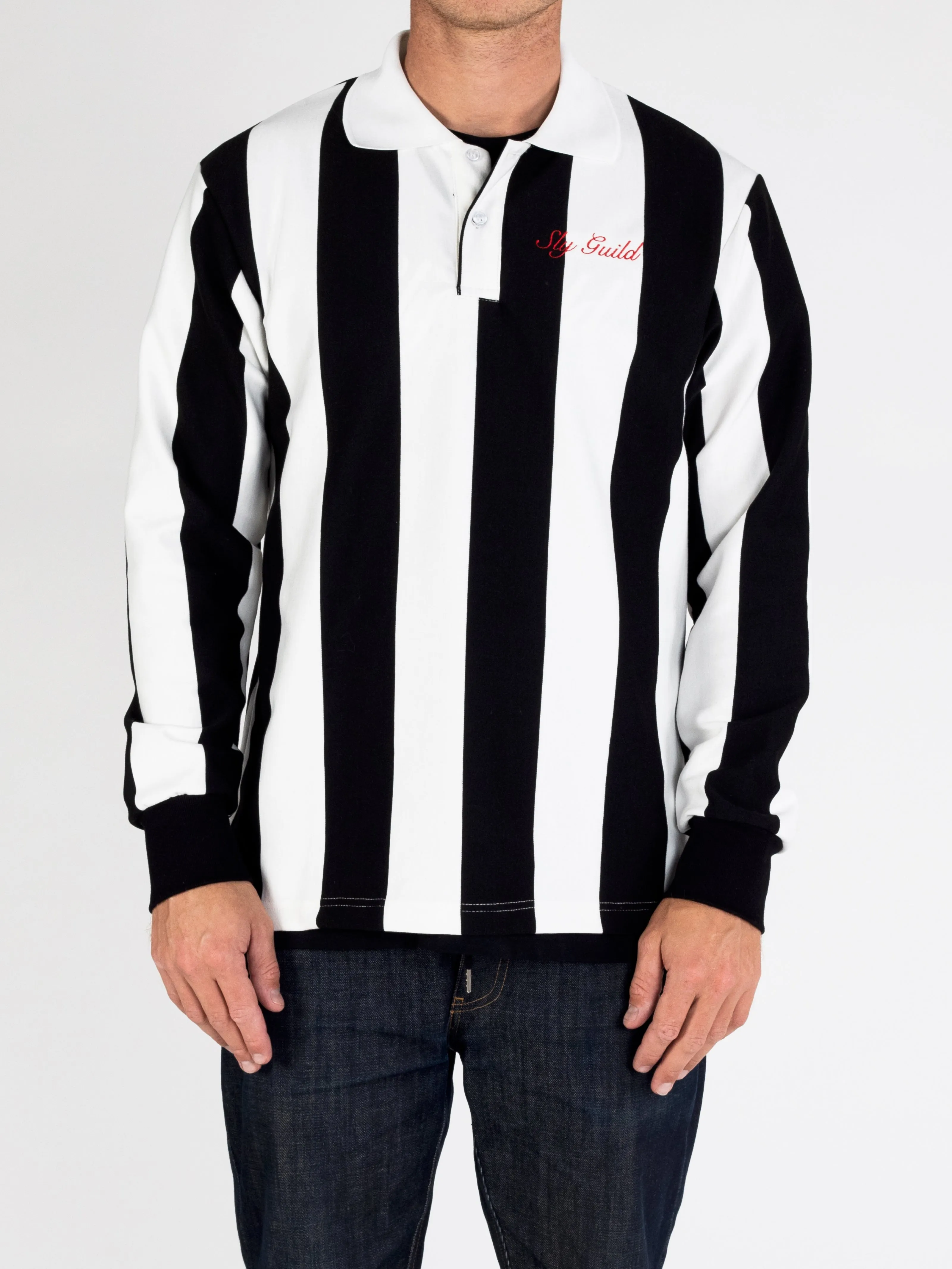 Black Vertical Stripe Rugby Jersey