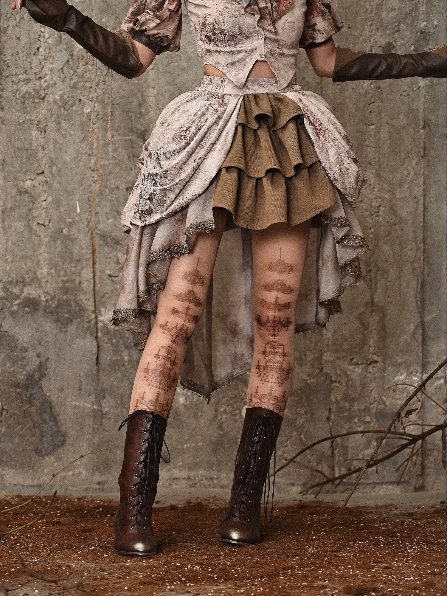 [Blood Supply] Dragon Era steampunk short Cake mini Skirt