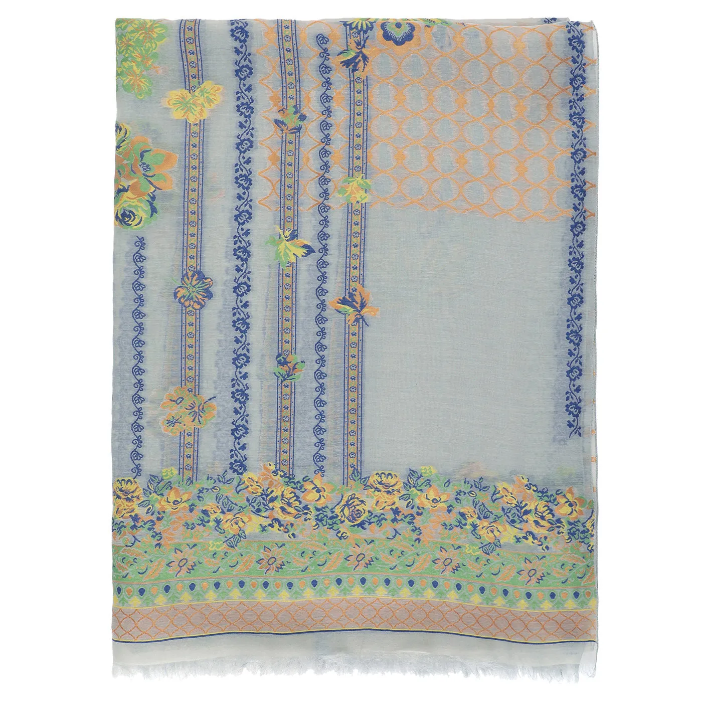 Blue Plain Woven Cotton Silk Blend Unstitched Suit Co-ords Set