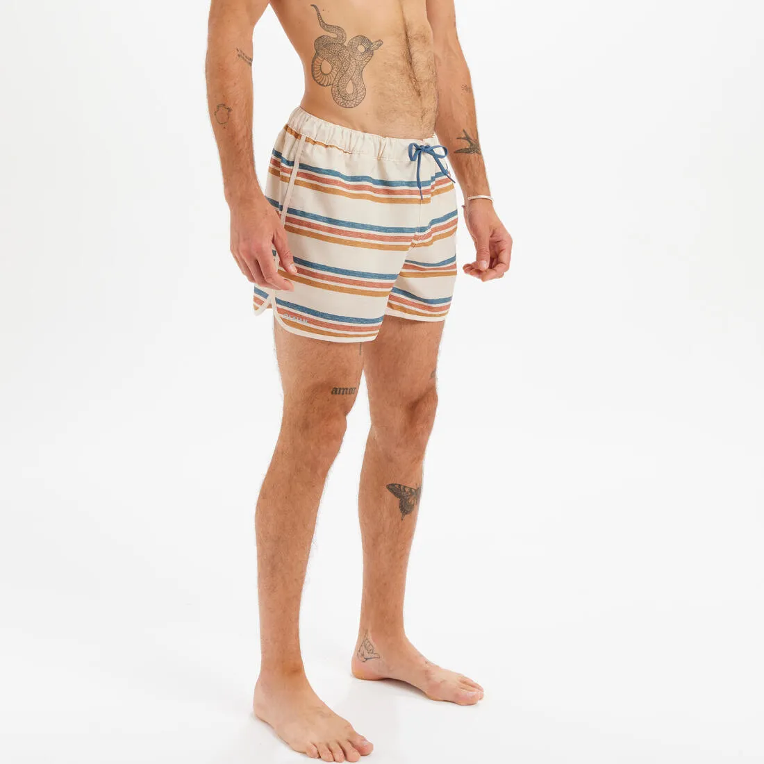 Boardshort surf 100 short SUNSTRIPEGREEN