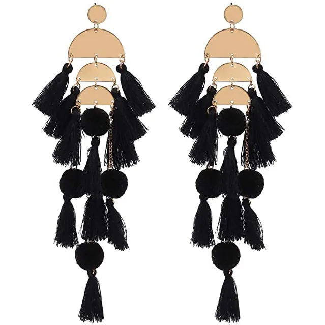 Boho Long Tassel Fringe Earrings