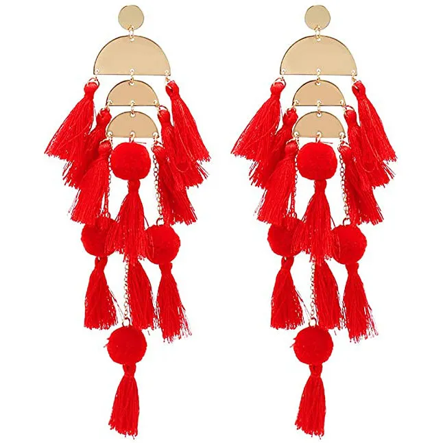 Boho Long Tassel Fringe Earrings