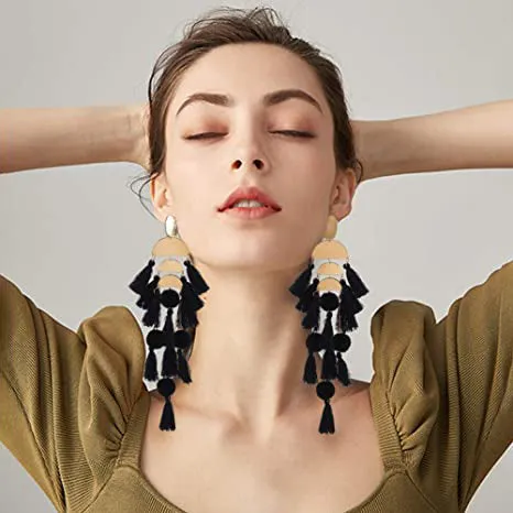 Boho Long Tassel Fringe Earrings