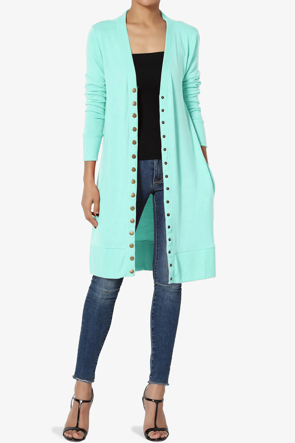 Braeden Snap Button Long Cardigan