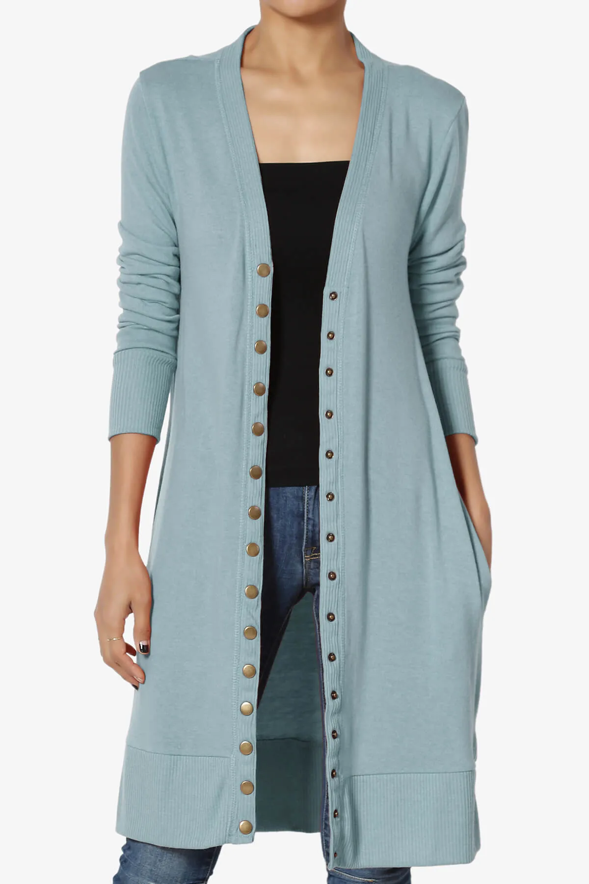 Braeden Snap Button Long Cardigan
