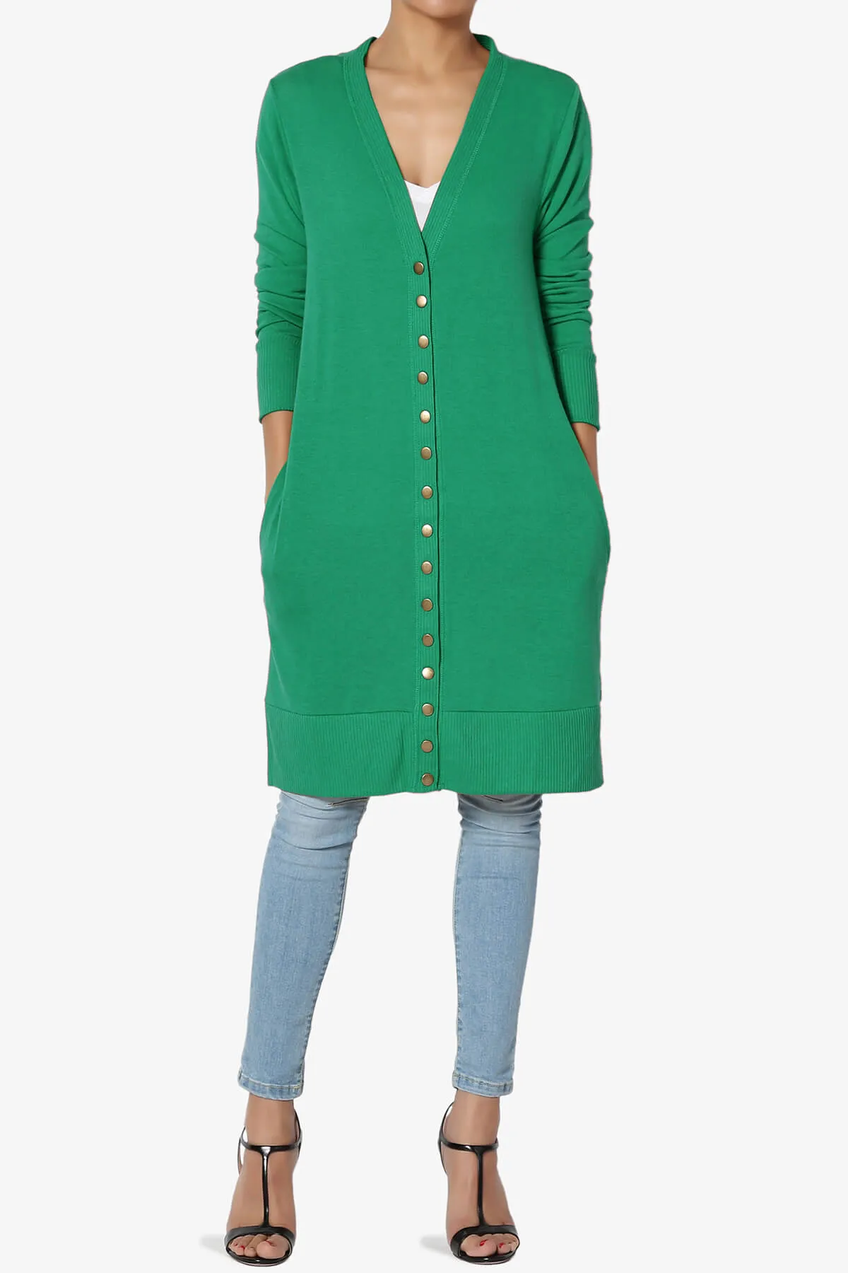 Braeden Snap Button Long Cardigan