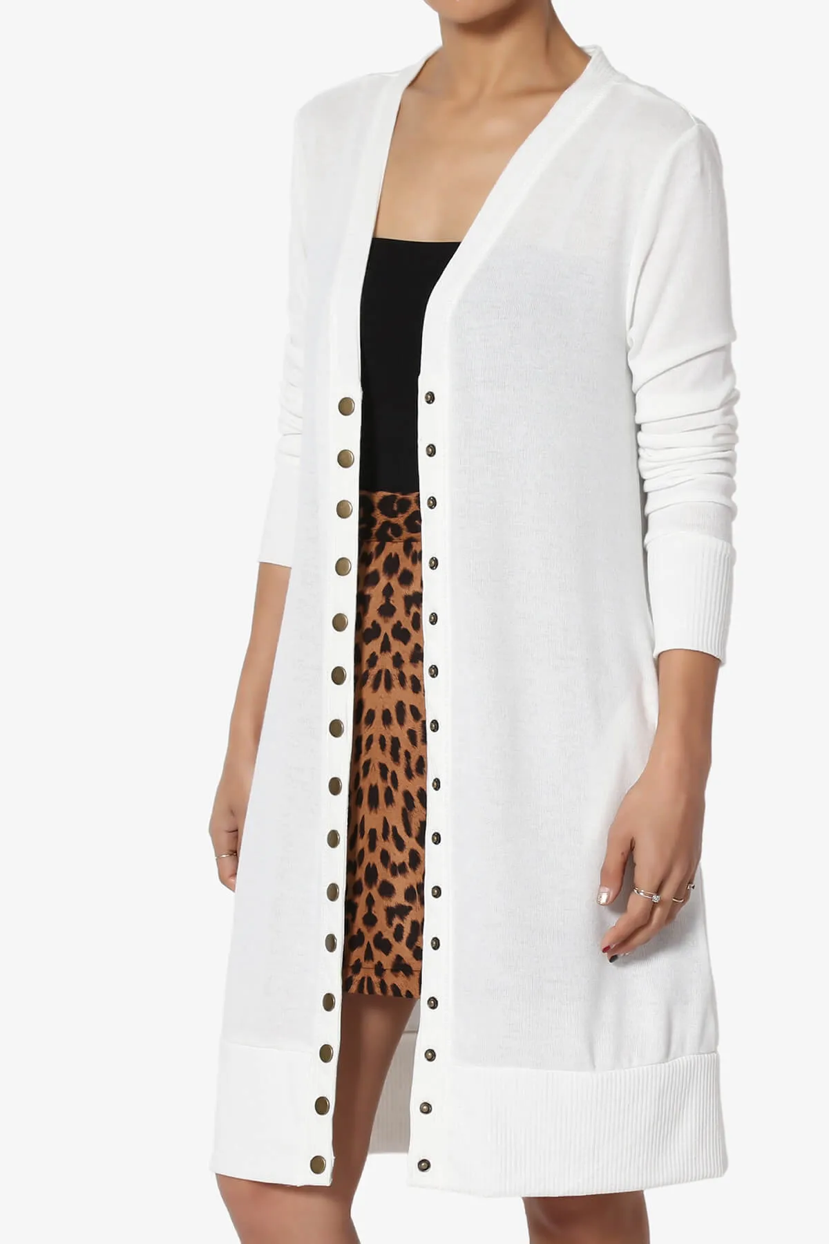 Braeden Snap Button Long Cardigan