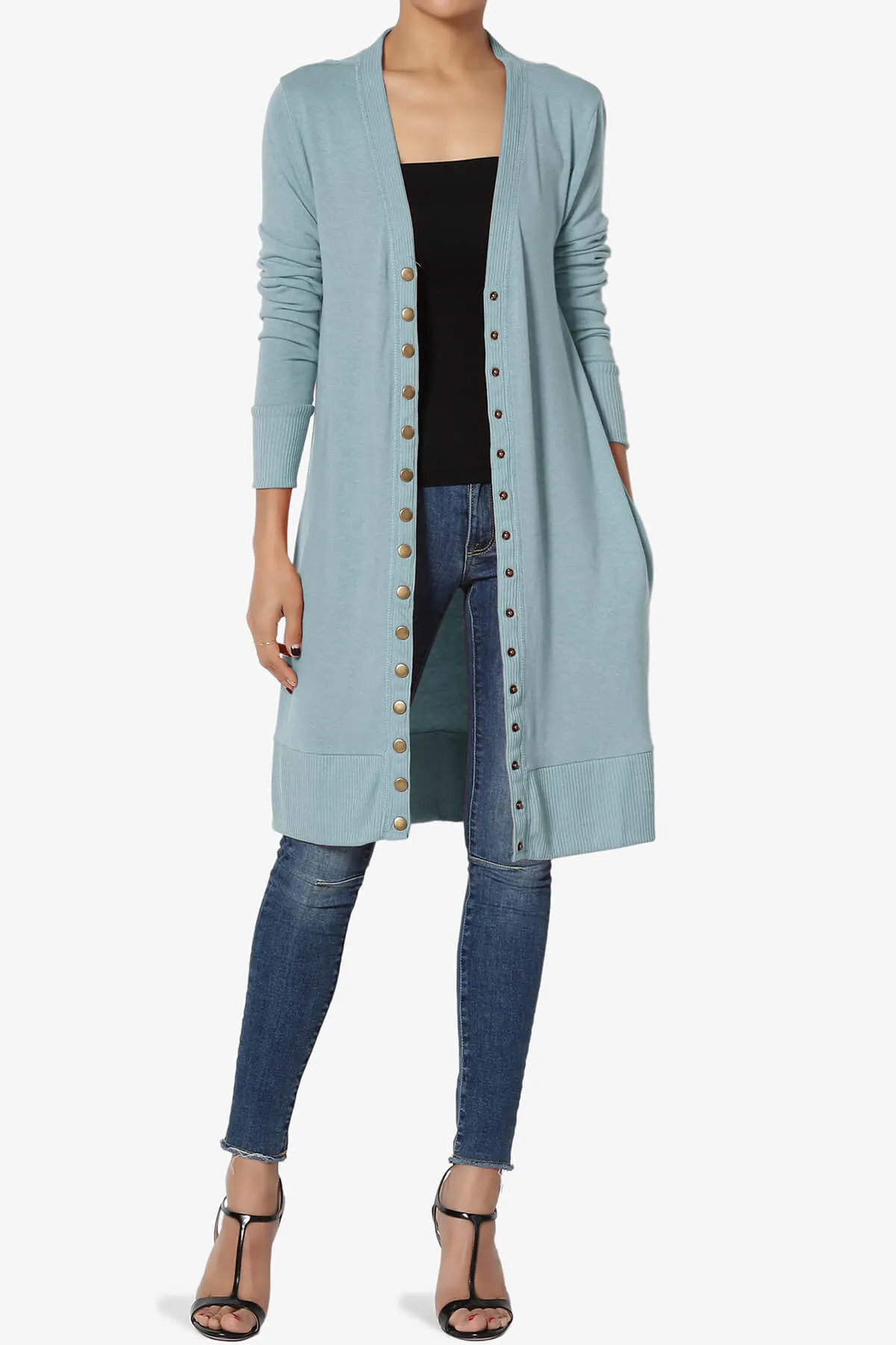 Braeden Snap Button Long Cardigan