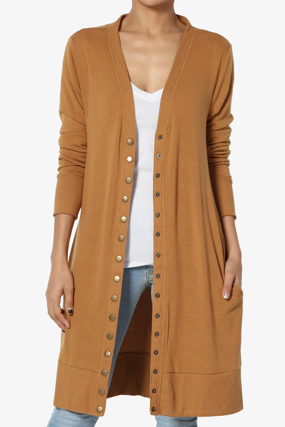 Braeden Snap Button Long Cardigan
