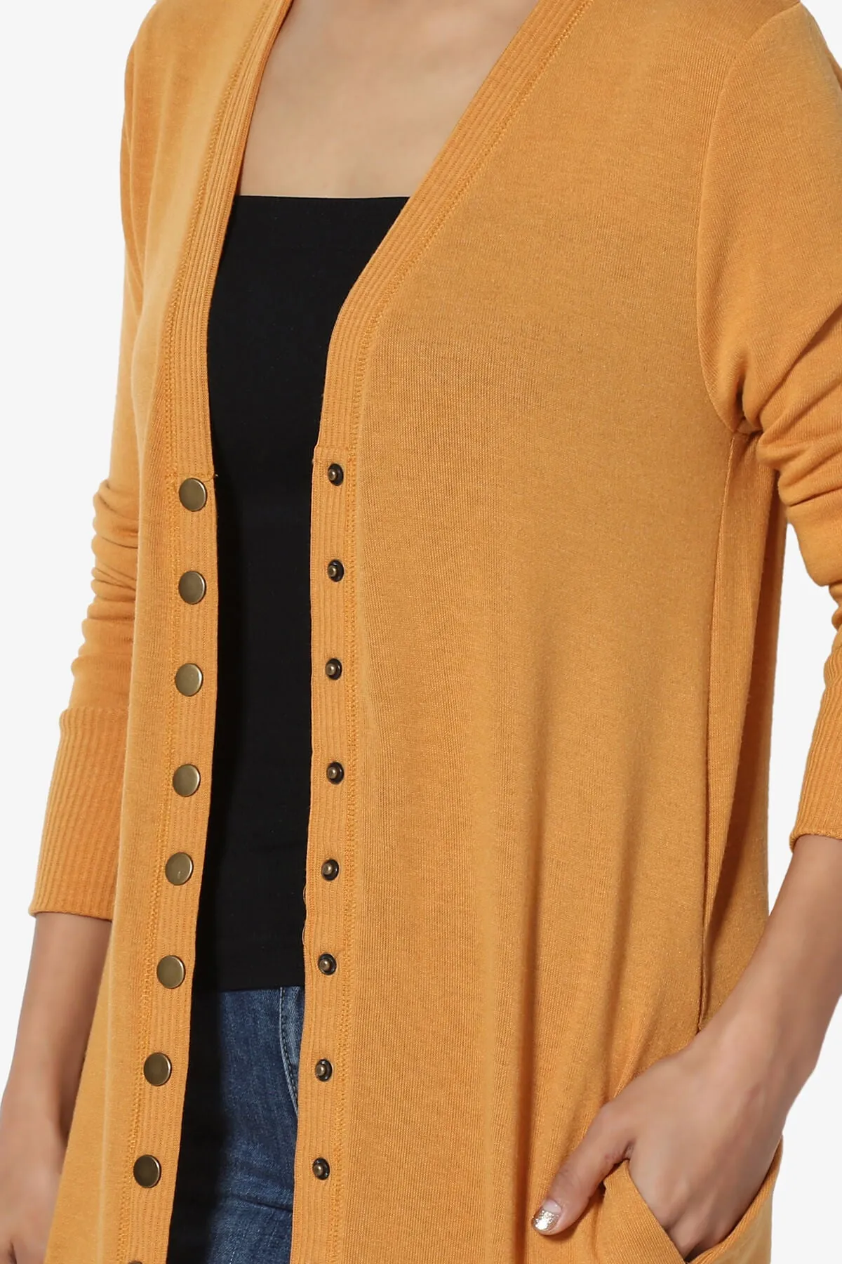 Braeden Snap Button Long Cardigan