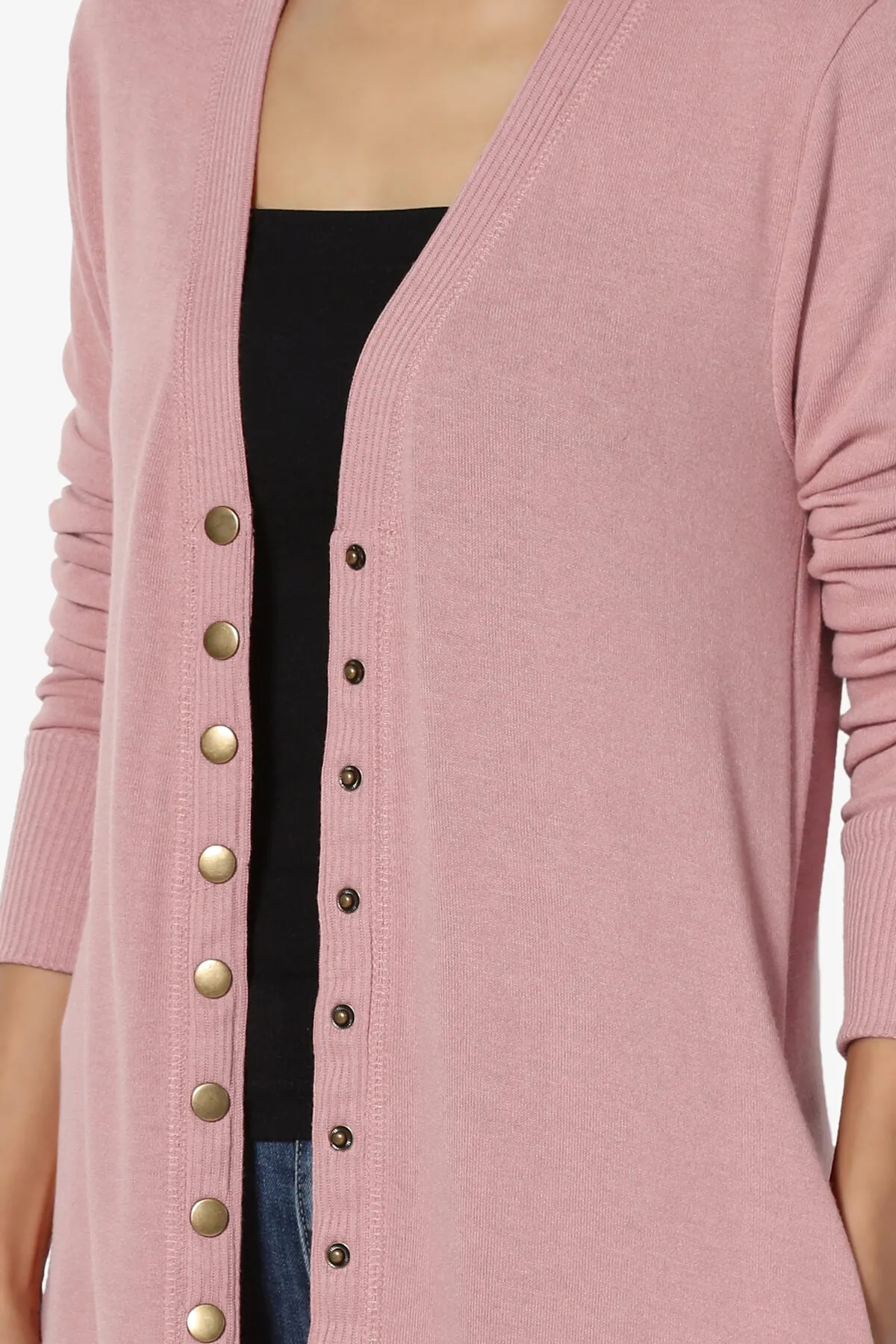 Braeden Snap Button Long Cardigan